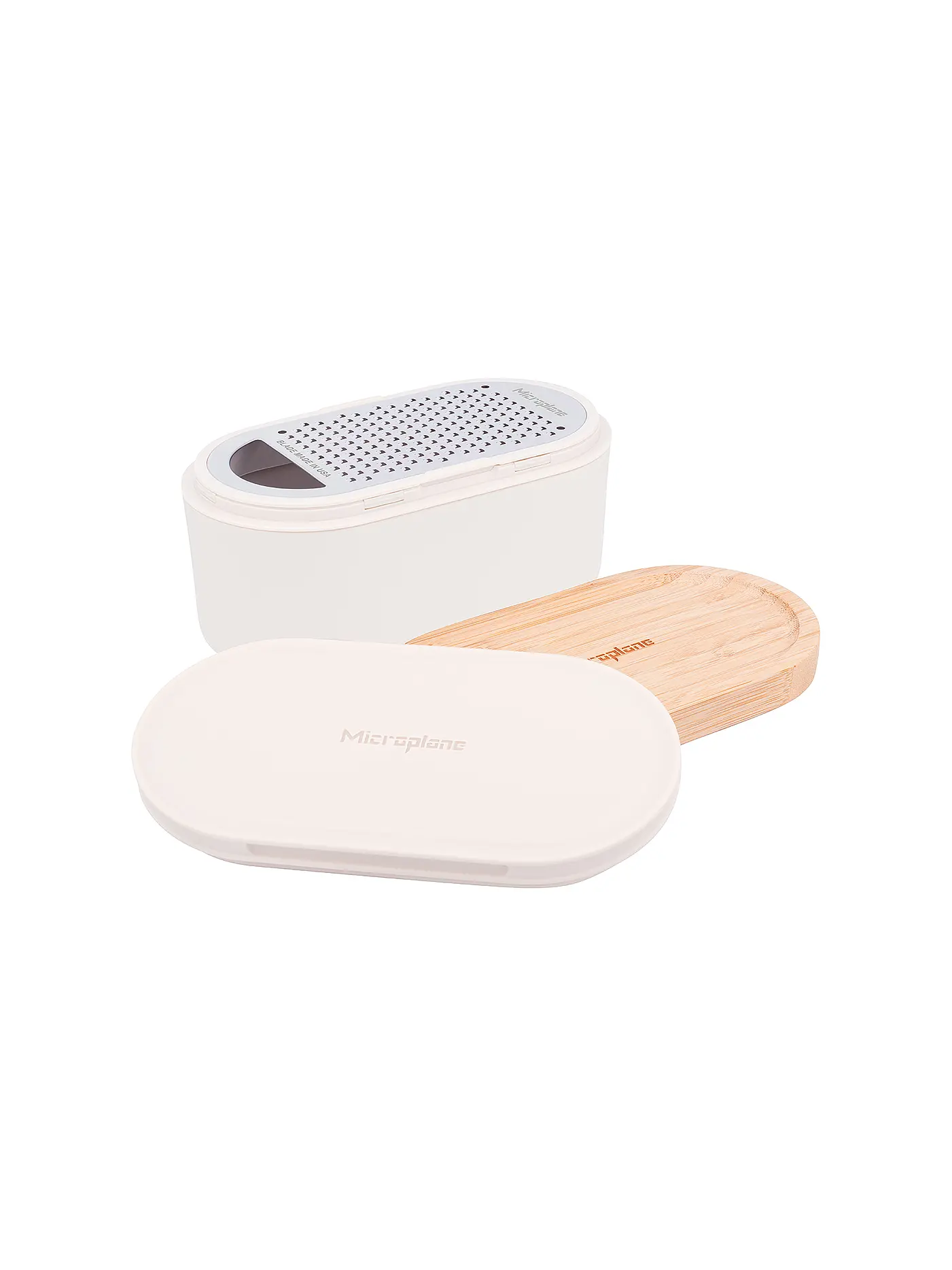 MICROPLANE | Handreibe mit Auffangbehälter Cashmere / Bamboo | 